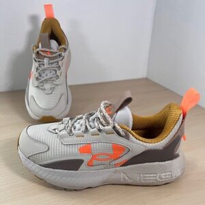 Under Armour HOVR Mega 3 Women 8.5 Grey Orange Running Shoes 3026629-102